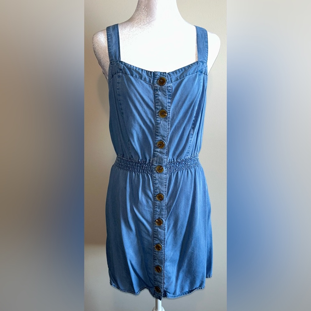 Love Tree Blue Button-Down Dress